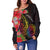 American Samoa Women's Off Shoulder Sweater - Tropical Hippie Style - Polynesian Pride