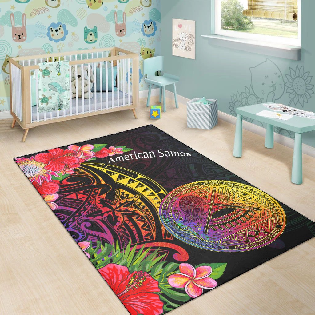 American Samoa Area Rug - Tropical Hippie Style - Polynesian Pride