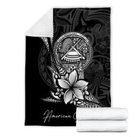 American Samoa Premium Blanket - Fish With Plumeria Flowers Style - Polynesian Pride
