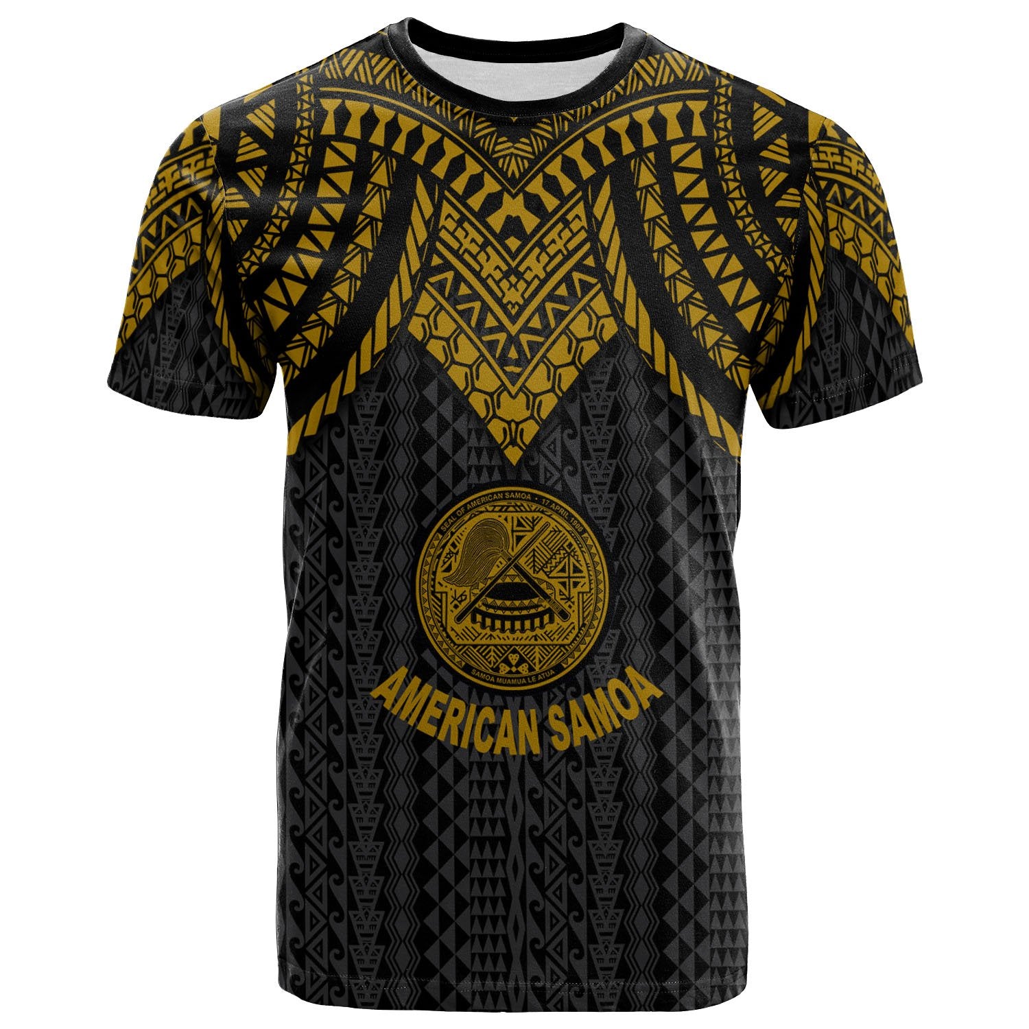 American Samoa T Shirt Polynesian Armor Style Gold Unisex Art - Polynesian Pride