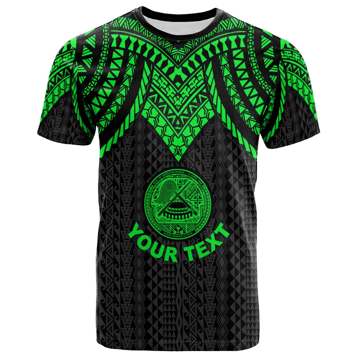 American Samoa Custom T Shirt Polynesian Armor Style Green Unisex Art - Polynesian Pride