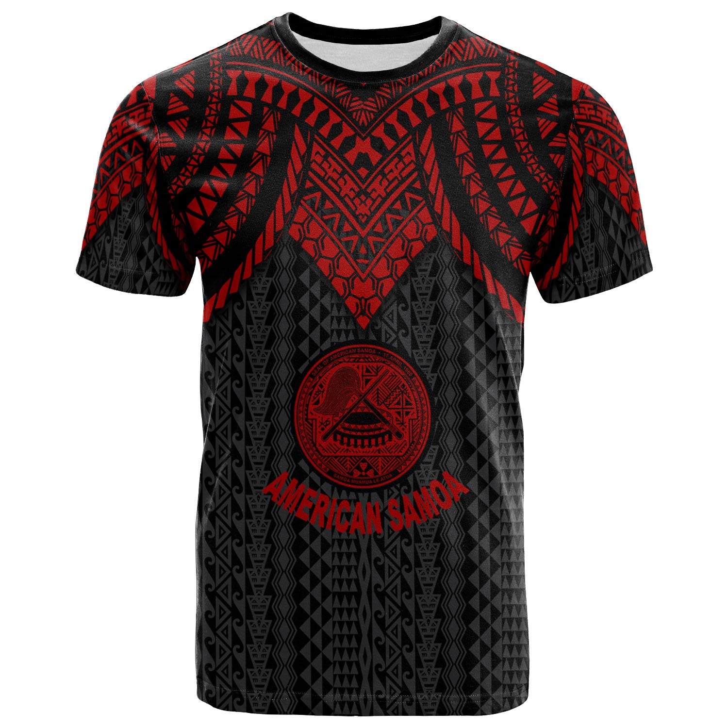 American Samoa T Shirt Polynesian Armor Style Red Unisex Red - Polynesian Pride