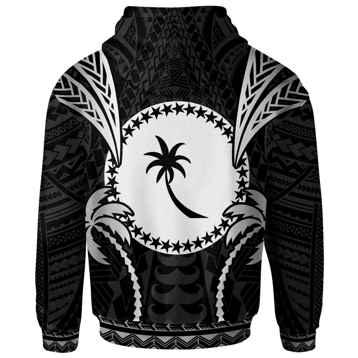 Chuuk Zip up Hoodie Blood Runs Through My Veins Style Black - Polynesian Pride