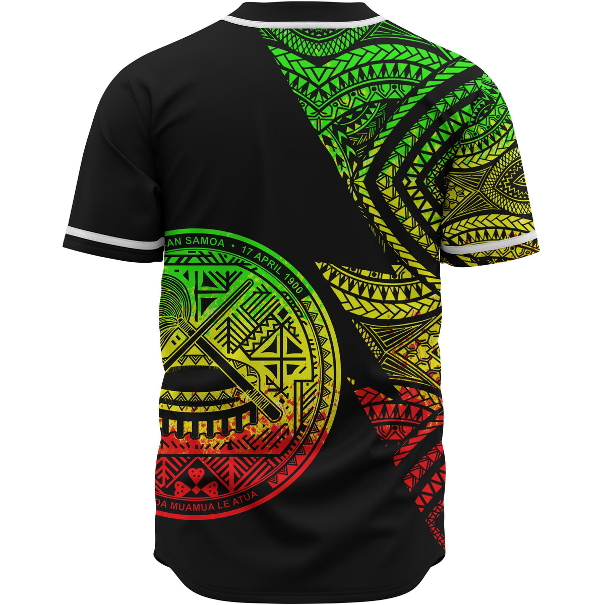 American Samoa Custom Personalized Baseball Shirt - Flash Style Reggae - Polynesian Pride