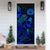 American Samoa Door Cover Turtle Hibiscus Blue - Polynesian Pride