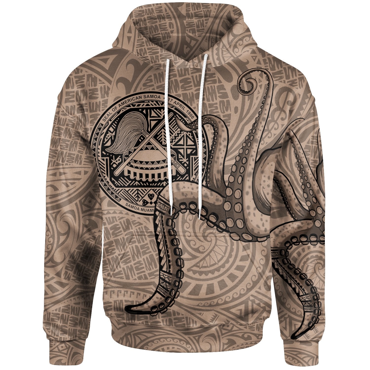 American Samoa Hoodie Polynesian Octopus Tentacle Unisex One Color - Polynesian Pride