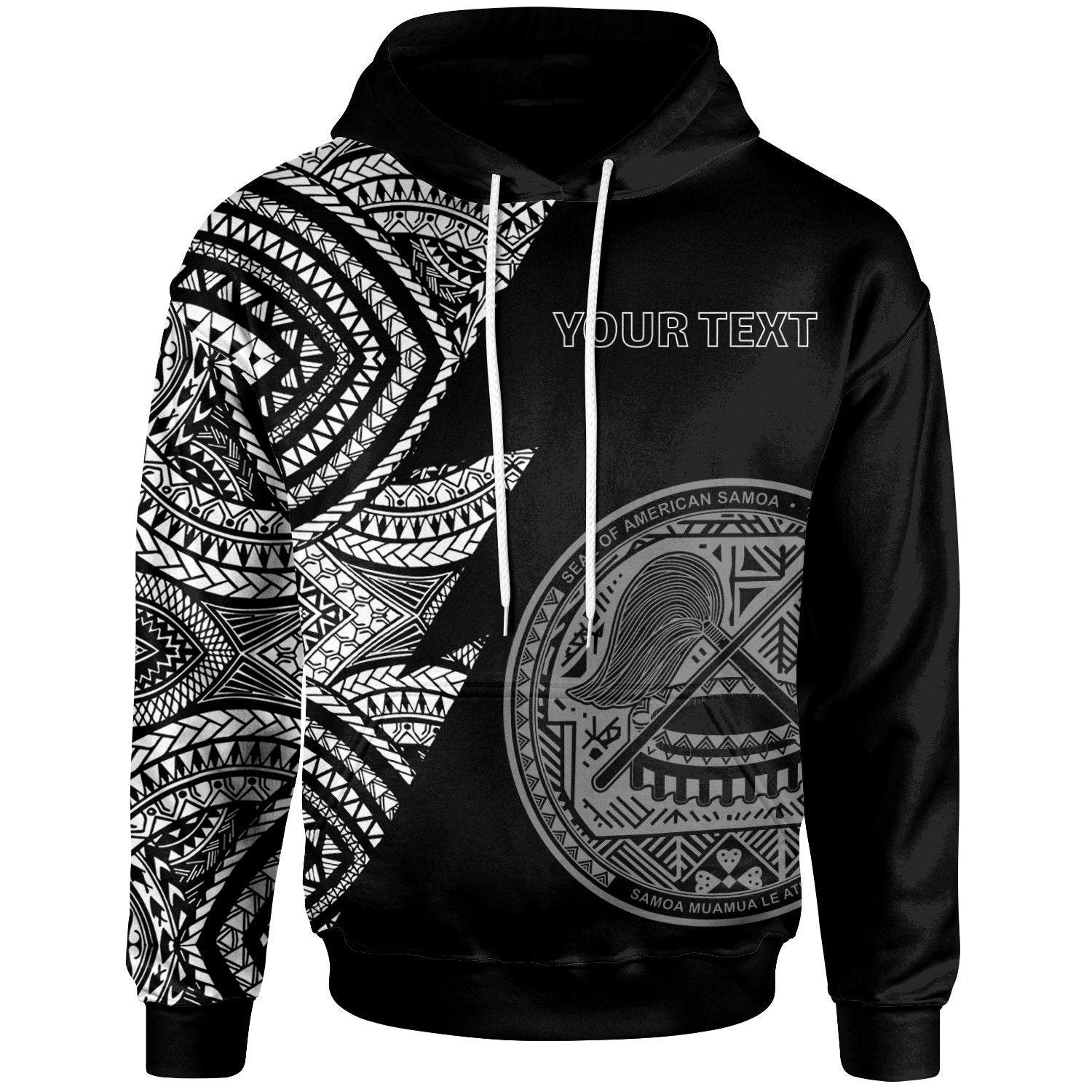 American Samoa Custom Personalized Hoodie Flash Style White Unisex White - Polynesian Pride