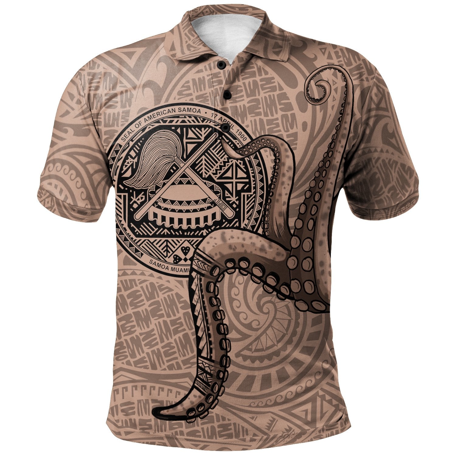 American Samoa Polo Shirt Polynesian Octopus Tentacle Unisex One Color - Polynesian Pride