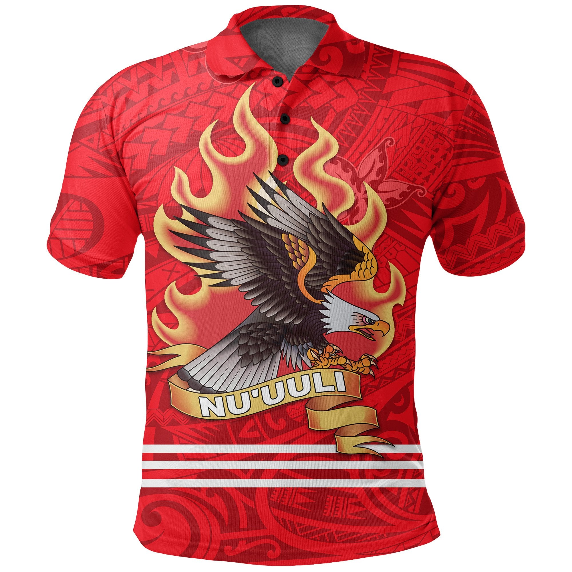 American Samoa Polo Shirt Nuuuli Manulele Tausala Unisex Red - Polynesian Pride