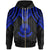 American Samoa Custom Zip up Hoodie Polynesian Armor Style Blue Unisex Blue - Polynesian Pride