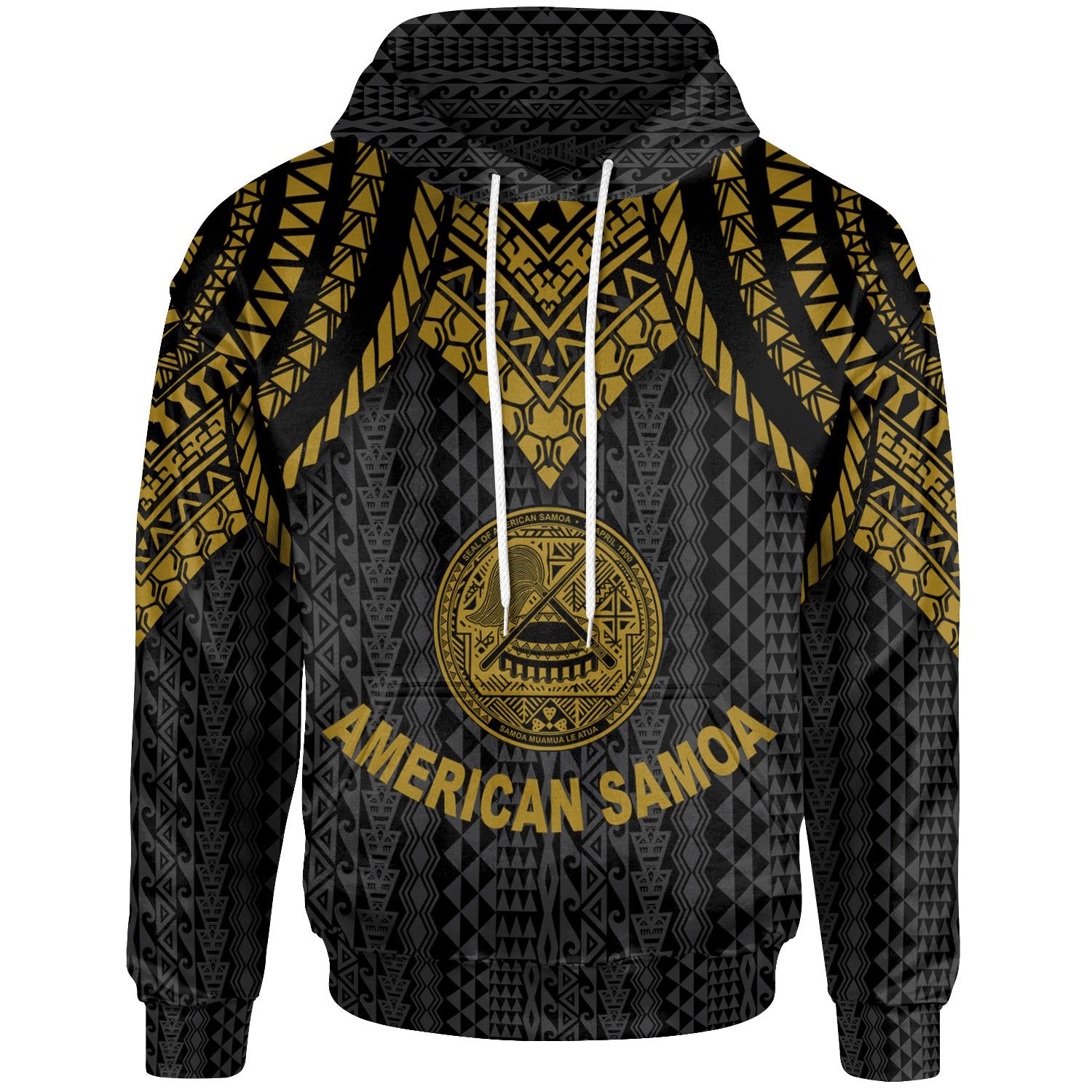 American Samoa Hoodie Polynesian Armor Style Gold Unisex Gold - Polynesian Pride