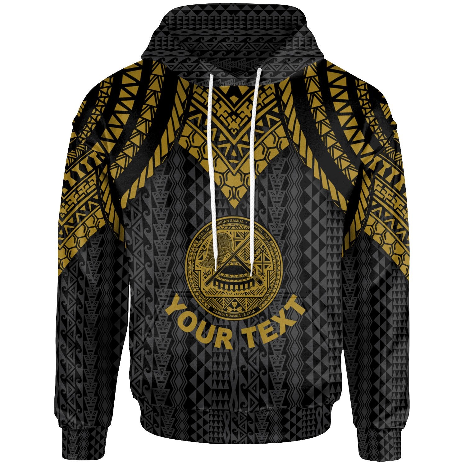 American Samoa Custom Hoodie Polynesian Armor Style Gold Unisex Gold - Polynesian Pride