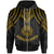 American Samoa Zip up Hoodie Polynesian Armor Style Gold Unisex Gold - Polynesian Pride