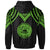 American Samoa Zip up Hoodie Polynesian Armor Style Green - Polynesian Pride