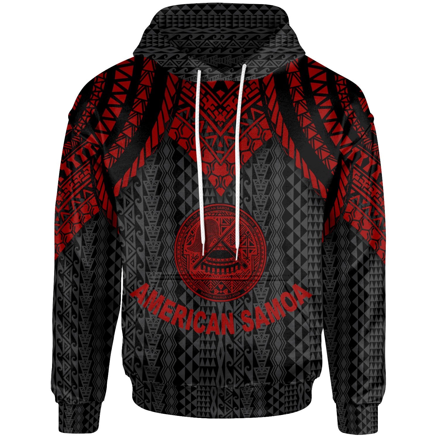 American Samoa Hoodie Polynesian Armor Style Red Unisex Red - Polynesian Pride