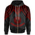 American Samoa Zip up Hoodie Polynesian Armor Style Red Unisex Red - Polynesian Pride