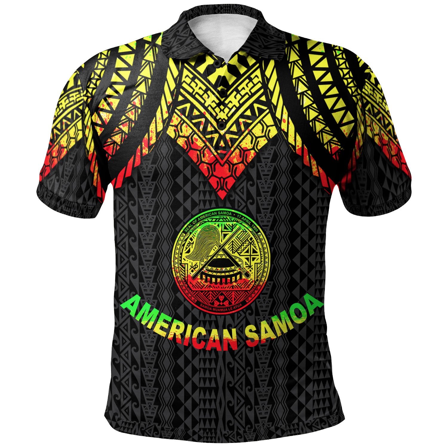 American Samoa Polo Shirt Polynesian Armor Style Reagge Unisex Reggae - Polynesian Pride