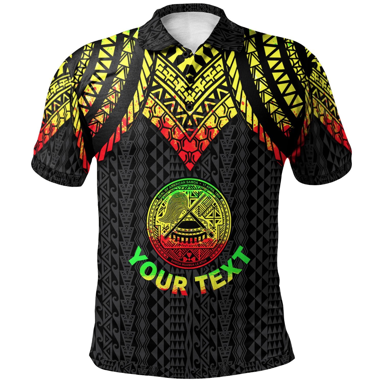 American Samoa Custom Polo Shirt Polynesian Armor Style Reagge Unisex Reggae - Polynesian Pride