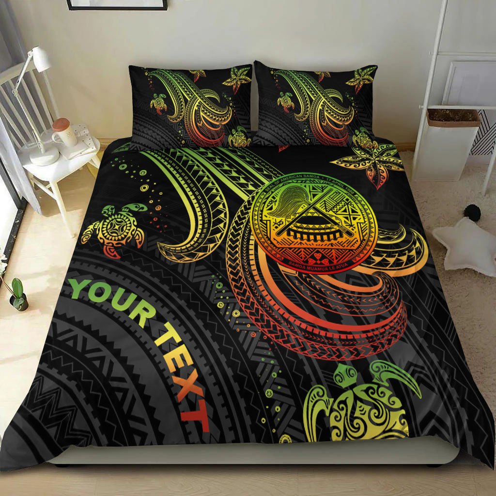 American Samoa Custom Personalised Bedding Set - Reggae Turtle - Polynesian Pride