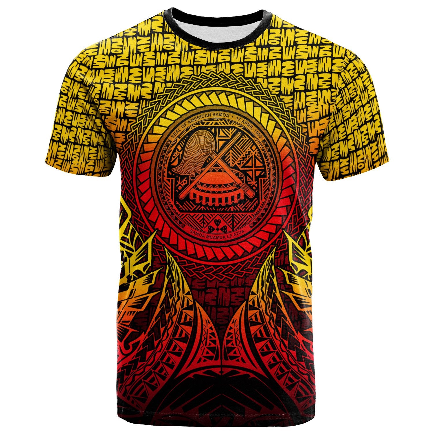 American Samoa T Shirt Circle Pattern Yellow Unisex Yellow - Polynesian Pride