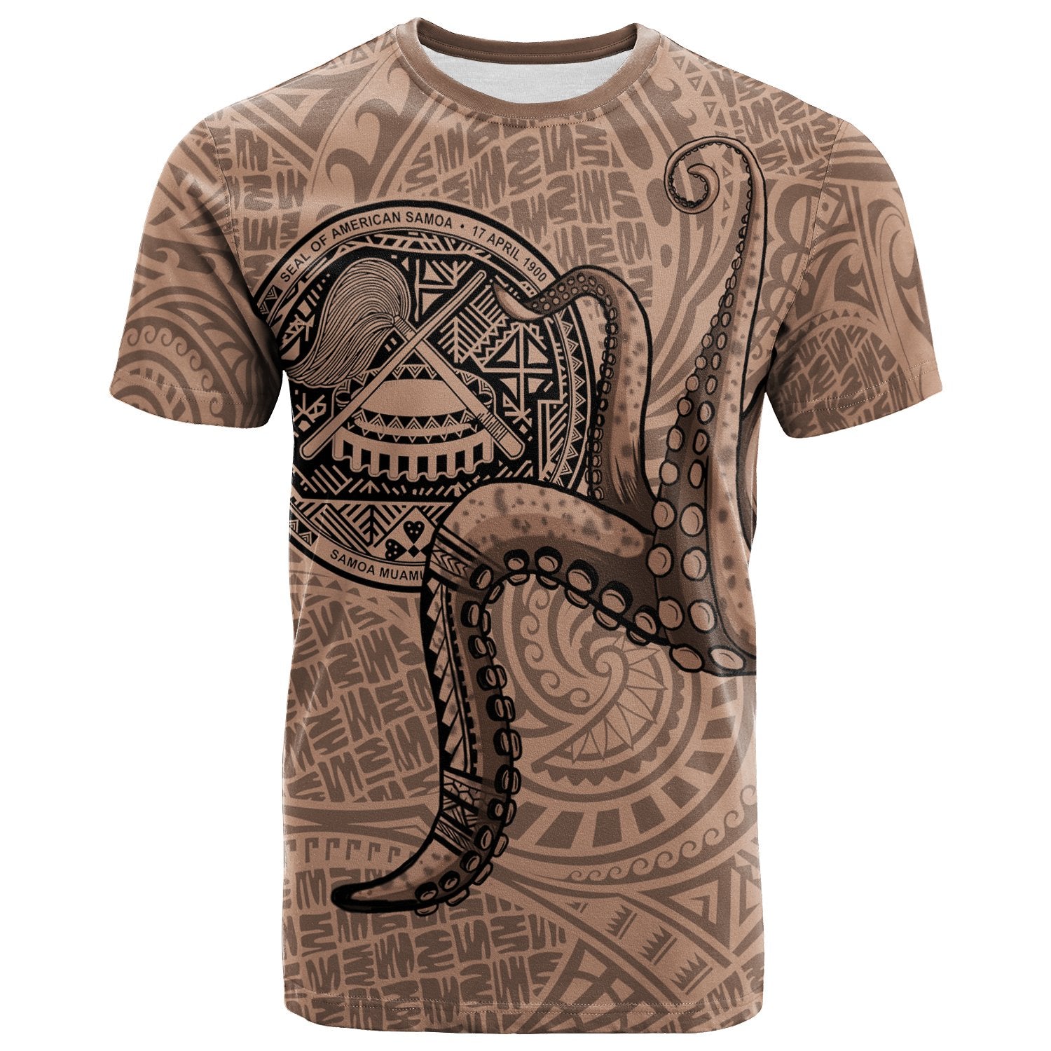 American Samoa T Shirt Polynesian Octopus Tentacle Unisex One Color - Polynesian Pride