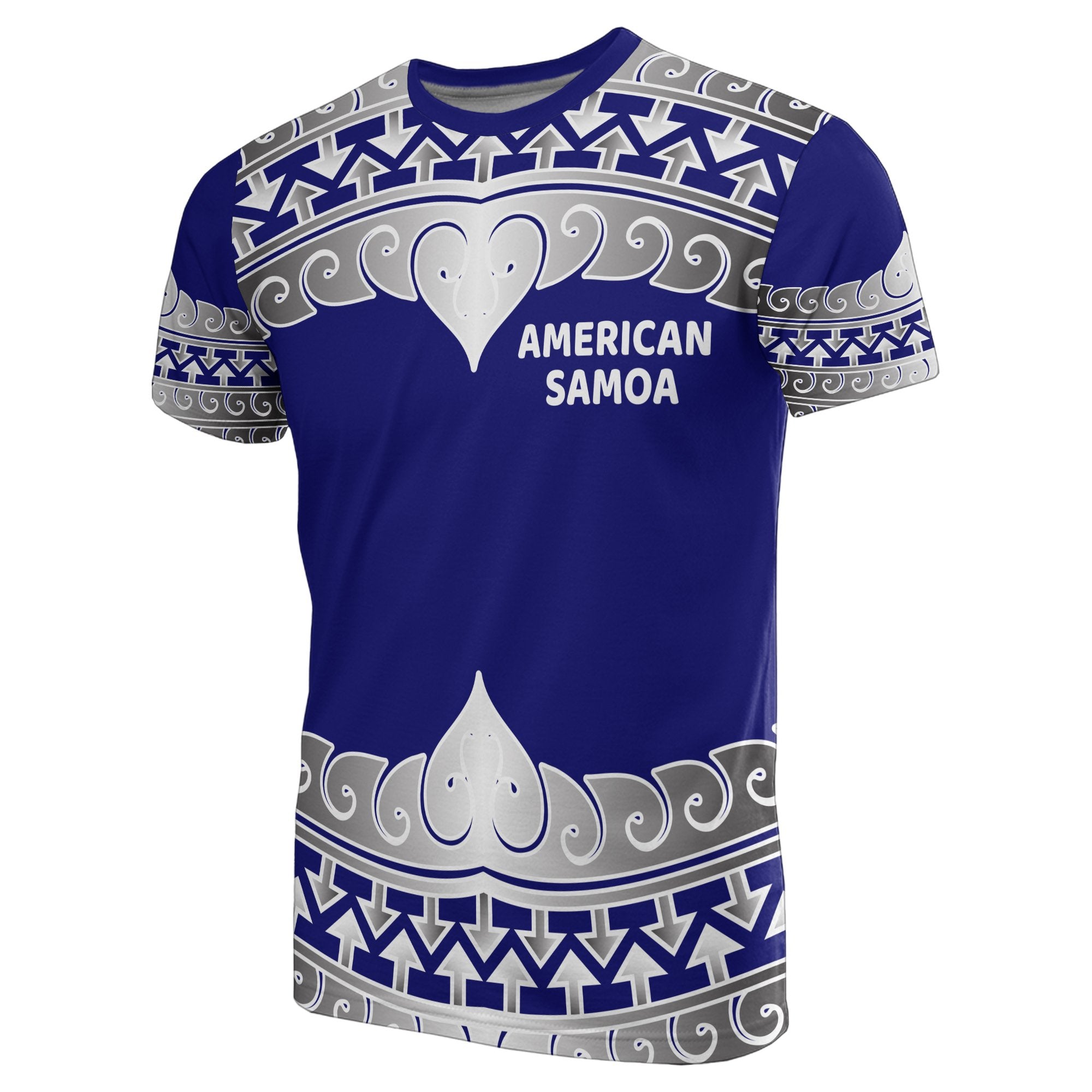 American Samoa All Over T Shirt American Samoan Wave Style Unisex Blue - Polynesian Pride