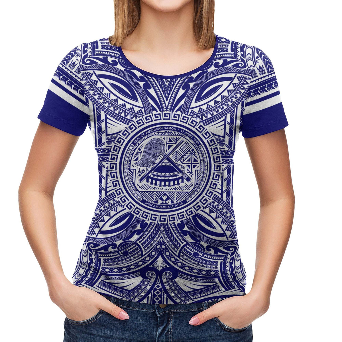 American Samoa T Shirt American Samoan Coat of Arms Polynesian Flag Color - Polynesian Pride
