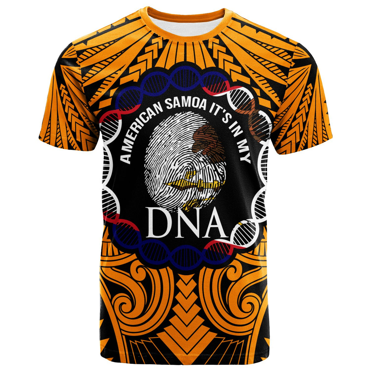 American Samoa T Shirt Its In My DNA Orange Color - Polynesian Pride