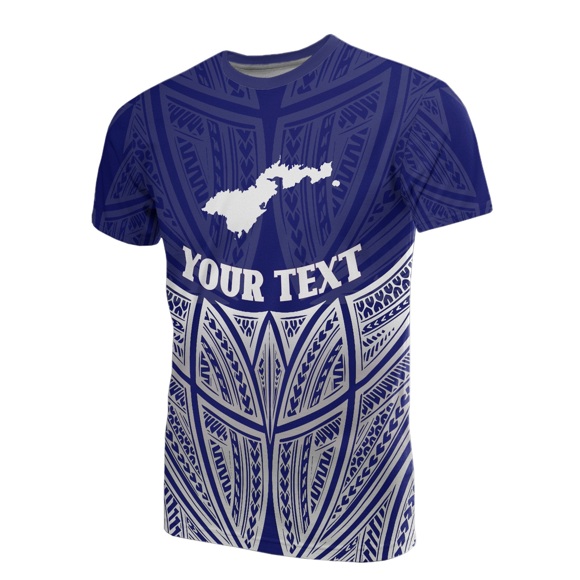 American Samoa Polynesian Custom T Shirt Blue Pride Map and Seal Unisex Blue - Polynesian Pride