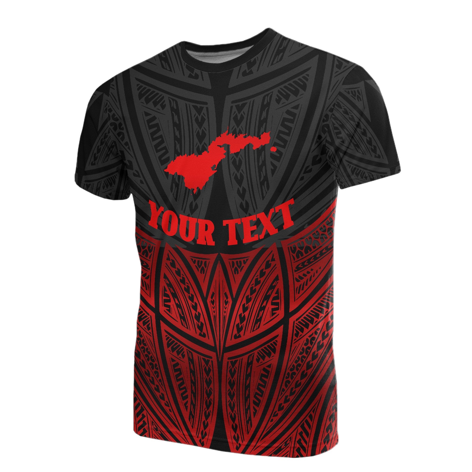 American Samoa Polynesian Custom T Shirt Red Black Pride Map and Seal Unisex Red - Polynesian Pride