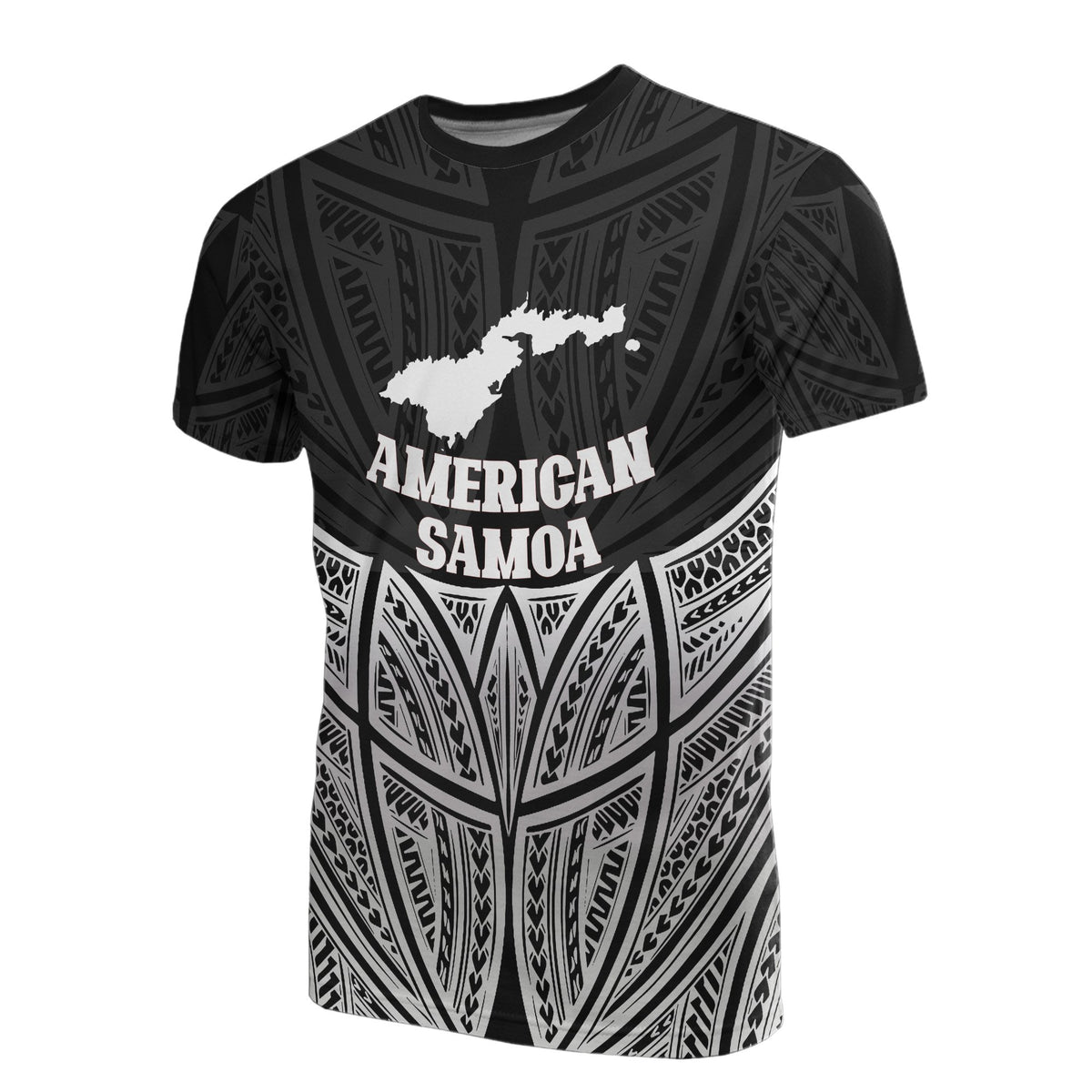 American Samoa Polynesian T Shirt Black Pride Map and Seal Unisex Black - Polynesian Pride
