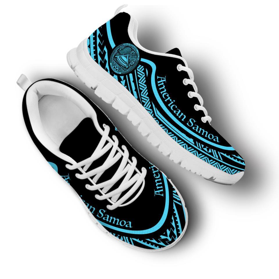 American Samoa Wave Sneakers Blue Color - Polynesian Pride