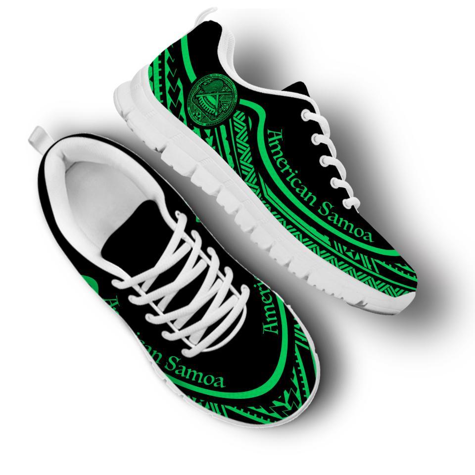 American Samoa Wave Sneakers Green Color - Polynesian Pride