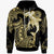 American Samoa Hoodie Hammerhead Shark Tribal Pattern Unisex Gold - Polynesian Pride