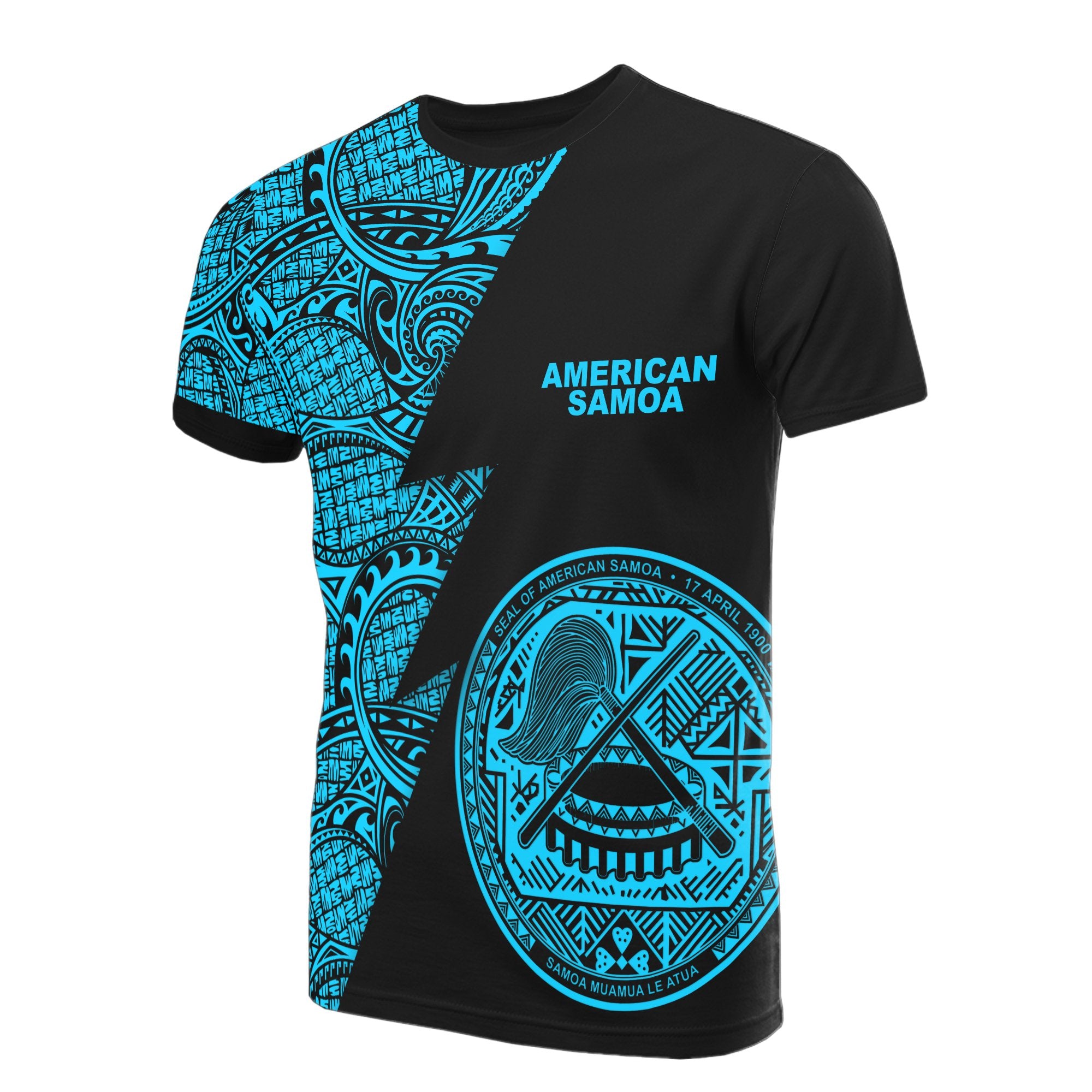 American Samoa T Shirt Polynesian Pattern Neon Flash Style Unisex Neon - Polynesian Pride