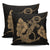 Anchor Gold Poly Tribal Pillow Covers One Size Zippered Pillow Cases 18"x 18" (Twin Sides) (Set of 2) Gold - Polynesian Pride