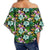 Animals And Tropical Flowers Women's Off Shoulder Wrap Waist Top - AH - Polynesian Pride