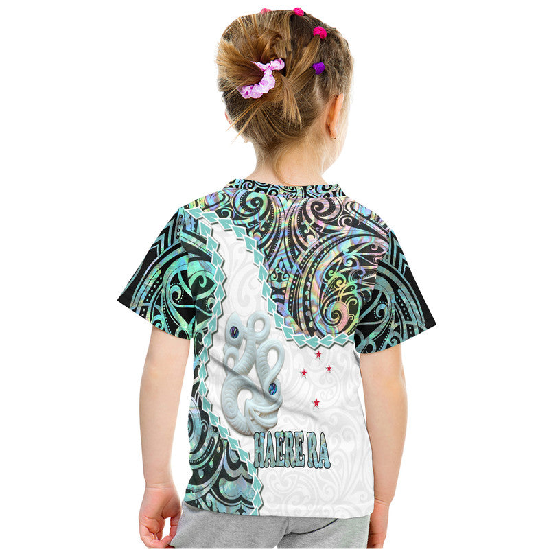 New Zealand Maori T Shirt Aotearoa Manaia Basic Paua Shell Heare Ra LT9 - Polynesian Pride