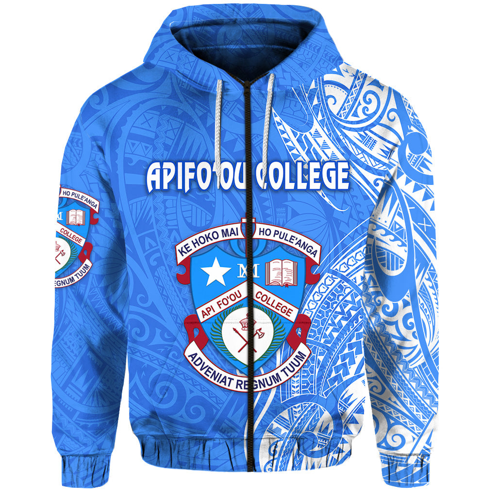 Custom Tonga Apifoou College Zip Hoodie Simple Vibes, Custom Text and Number LT8 - Polynesian Pride