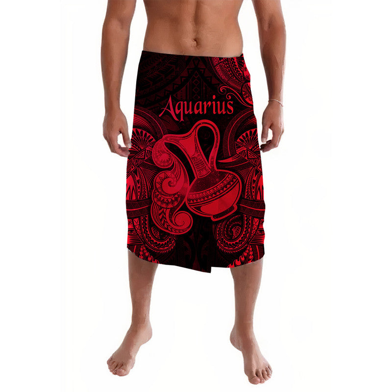 Aquarius Zodiac Polynesian Lavalava Unique Style Red LT8 Red - Polynesian Pride