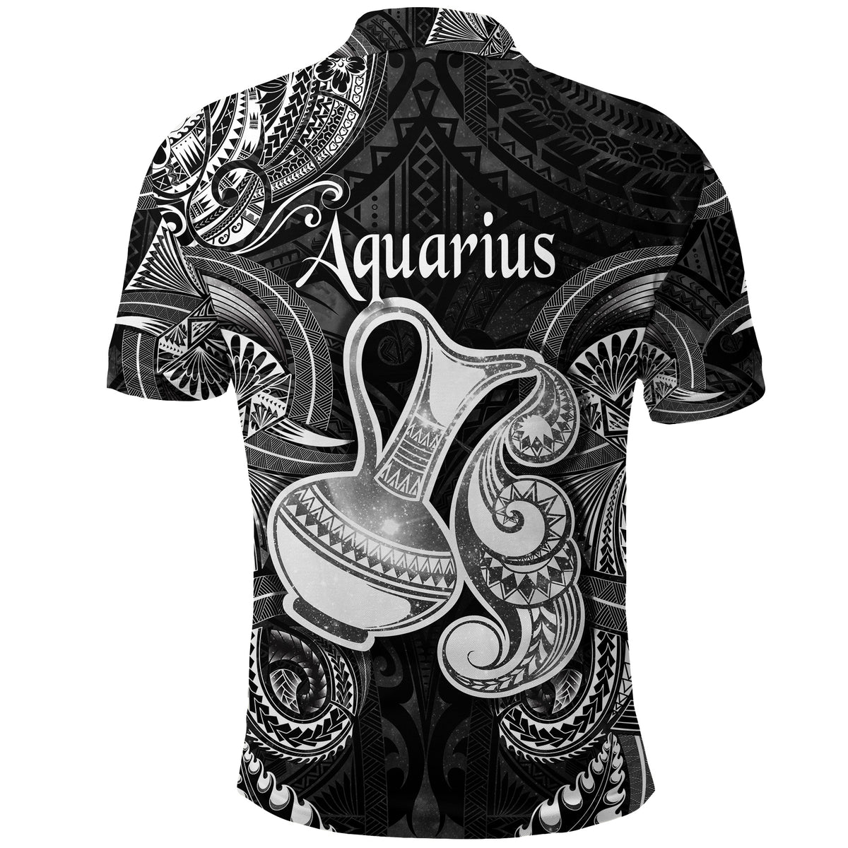 Aquarius Zodiac Polynesian Polo Shirt Unique Style Black LT8 - Polynesian Pride