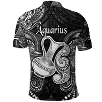 Aquarius Zodiac Polynesian Polo Shirt Unique Style Black LT8 - Polynesian Pride