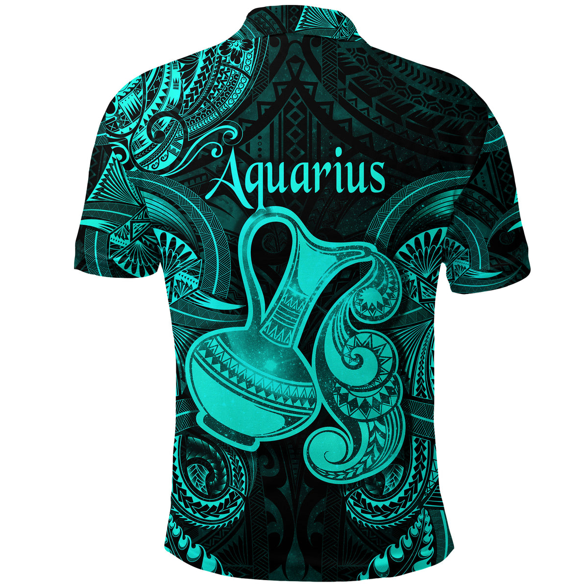 Aquarius Zodiac Polynesian Polo Shirt Unique Style Turquoise LT8 - Polynesian Pride