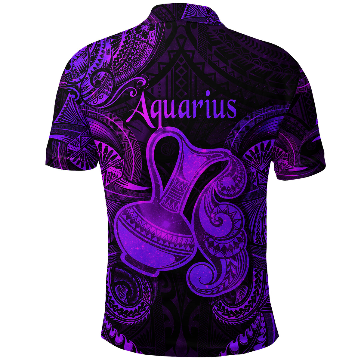 Aquarius Zodiac Polynesian Polo Shirt Unique Style Purple LT8 - Polynesian Pride