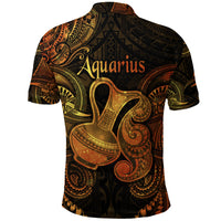 Aquarius Zodiac Polynesian Polo Shirt Unique Style Gold LT8 - Polynesian Pride