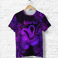 Aquarius Zodiac Polynesian T Shirt Unique Style Purple LT8 - Polynesian Pride