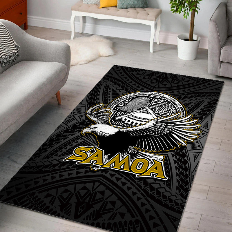 Seal of American Samoa Area Rug LT6 Black - Polynesian Pride