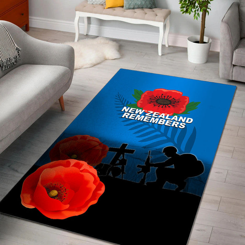 Anzac Day- New Zealand Remembers Area Rug LT6 Blue - Polynesian Pride