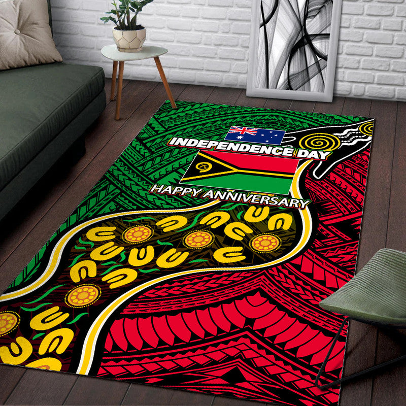 Vanuatu Mix Aboriginal Happy Independence Day Area Rug LT6 - Polynesian Pride