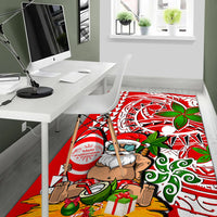 Hawaii Mele Kalikimaka Santa Claus Beach Area Rug LT6 - Polynesian Pride